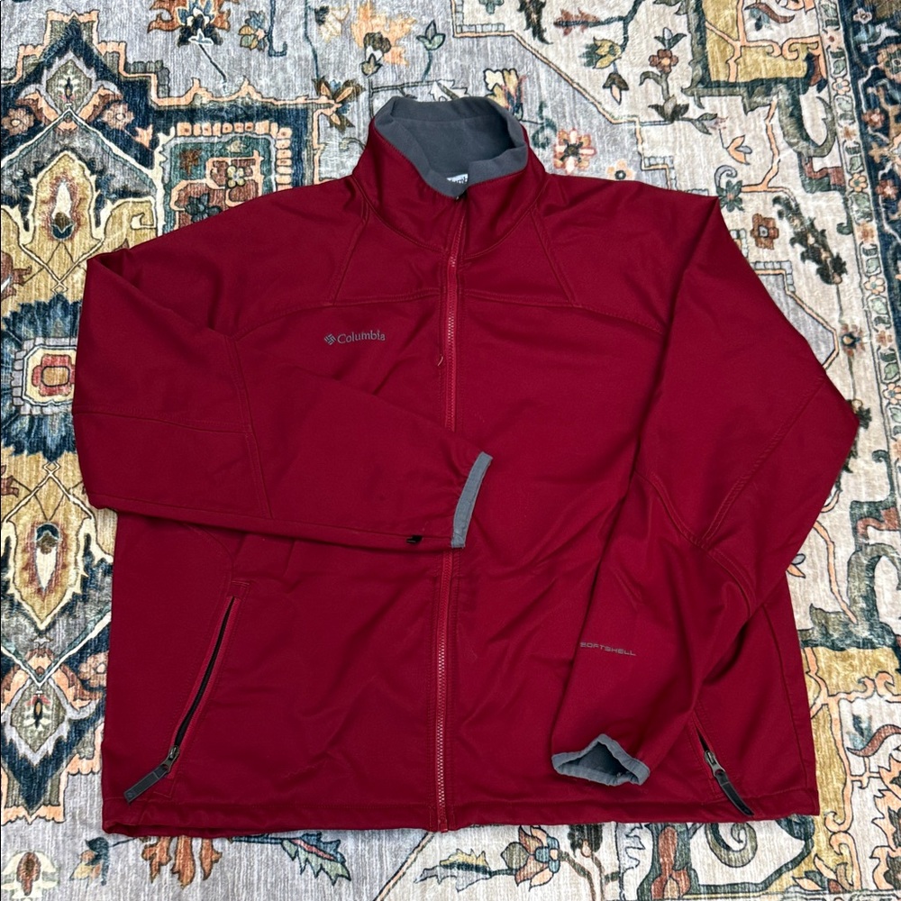 Columbia Men's Deep Red Softshell Performance Jacket XXL